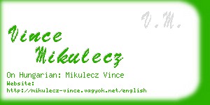 vince mikulecz business card